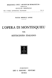 eBook, L'opera di Montesquieu nel Settecento italiano, L.S. Olschki