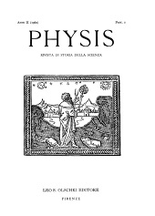 Fascicule, Physis : rivista internazionale di storia della scienza : II, 2, 1960, L.S. Olschki