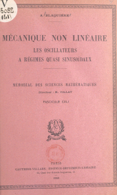 E-book, Mécanique non linéaire : Les oscillateurs à régimes quasi sinusoïdaux, Dunod (réédition numérique FeniXX)