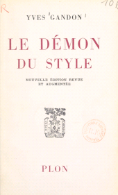 eBook, Le démon du style, Plon (réédition numérique FeniXX)