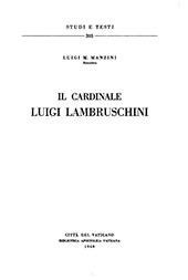 eBook, Il cardinale Luigi Lambruschini, Manzini, Luigi Maria, Biblioteca apostolica vaticana