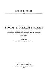 E-book, Sinodi diocesani italiani : catalogo bibliografico degli atti a stampa : 1534-1878, Biblioteca apostolica vaticana