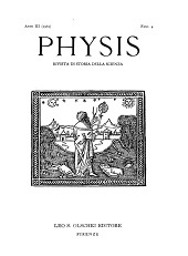 Issue, Physis : rivista internazionale di storia della scienza : III, 4, 1961, L.S. Olschki