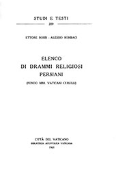 eBook, Elenco di drammi religiosi Persiani (Fondo Mss. Vaticani Cerulli), Rossi, Ettore, Biblioteca apostolica vaticana