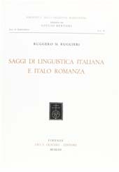 eBook, Saggi di linguistica italiana e italo romanza, Ruggieri, Ruggero M., L.S. Olschki