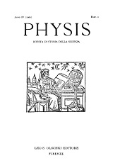 Fascículo, Physis : rivista internazionale di storia della scienza : IV, 1, 1962, L.S. Olschki