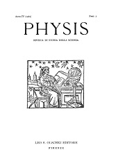 Issue, Physis : rivista internazionale di storia della scienza : IV, 3, 1962, L.S. Olschki