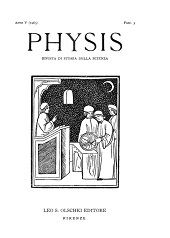 Issue, Physis : rivista internazionale di storia della scienza : V, 3, 1963, L.S. Olschki