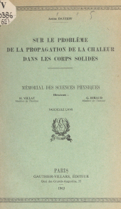 E-book, Sur le problème de la propagation de la chaleur dans les corps solides, Dunod (réédition numérique FeniXX)