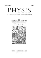 Fascículo, Physis : rivista internazionale di storia della scienza : VI, 1, 1964, L.S. Olschki