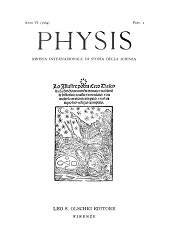 Issue, Physis : rivista internazionale di storia della scienza : VI, 2, 1964, L.S. Olschki