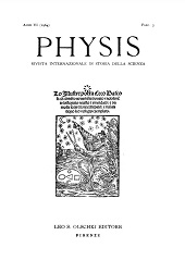 Issue, Physis : rivista internazionale di storia della scienza : VI, 3, 1964, L.S. Olschki