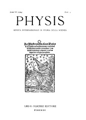 Issue, Physis : rivista internazionale di storia della scienza : VI, 4, 1964, L.S. Olschki