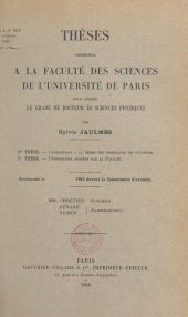 E-book, Contribution à la chimie des phosphates de glucinium : Thèse présentée à la Faculté des sciences de l'Université de Paris pour obtenir le grade de Docteur ès sciences physiques. Suivi de propositions données par la Faculté, Dunod (réédition numérique FeniXX)