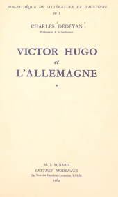 E-book, Victor Hugo et l'Allemagne (1). La formation, 1802-1830, FeniXX