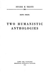 E-book, Two Humanistic Anthologies, Biblioteca apostolica vaticana