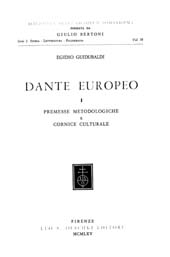 E-book, Dante europeo : I : premesse metodologiche e cornice culturale, L.S. Olschki