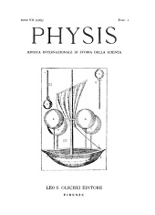 Issue, Physis : rivista internazionale di storia della scienza : VII, 1, 1965, L.S. Olschki