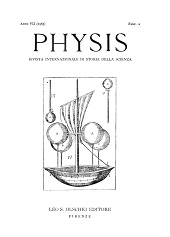 Issue, Physis : rivista internazionale di storia della scienza : VII, 2, 1965, L.S. Olschki