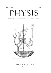 Issue, Physis : rivista internazionale di storia della scienza : VII, 4, 1965, L.S. Olschki