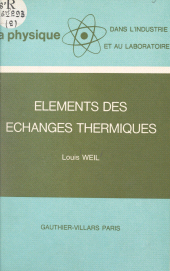 E-book, Éléments des échanges thermiques, Dunod (réédition numérique FeniXX)