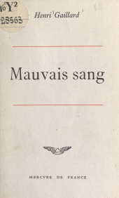 E-book, Mauvais sang, Mercure de France (réédition numérique FeniXX)
