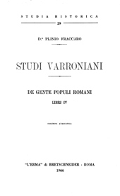 E-book, Studi varroniani : De Gente Populi Romani : Libri IV, Fraccaro, Plinio, 1883-1959, "L'Erma" di Bretschneider