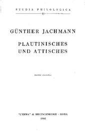 eBook, Plautinisches und Attisches, Jachmann, Günther, "L'Erma" di Bretschneider