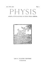 Fascicolo, Physis : rivista internazionale di storia della scienza : VIII, 2, 1966, L.S. Olschki