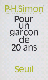 E-book, Pour un garçon de 20 ans, Seuil (réédition numérique FeniXX)