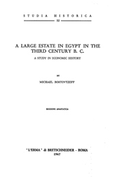 E-book, A Large Estate in Egypt in the Third Century B.C. : a Study in Economy History, Rostovtzeff, Michael, "L'Erma" di Bretschneider