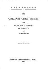 E-book, Les origines chrétiennes dans la Province Romaine de Dalmatie, Zeiller, Jacques, "L'Erma" di Bretschneider
