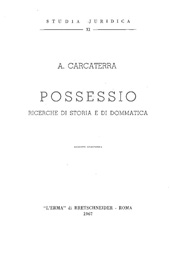 E-book, Possessio : ricerche di storia e di dommatica, Carcaterra, A., "L'Erma" di Bretschneider