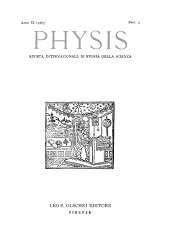 Issue, Physis : rivista internazionale di storia della scienza : IX, 4, 1967, L.S. Olschki