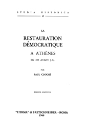 E-book, La restauration démocratique à Athènes en 403 avant J.-C., "L'Erma" di Bretschneider