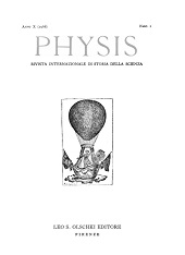 Heft, Physis : rivista internazionale di storia della scienza : X, 1, 1968, L.S. Olschki
