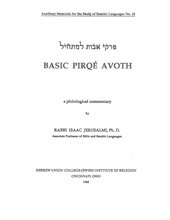 E-book, Basic Pirqe Avoth : A philological commentary, ISD