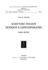 E-book, Scrittori italiani moderni e contemporanei : saggi critici, Personé, Luigi M., L.S. Olschki