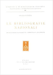 E-book, Le bibliografie nazionali, Pinto, Olga, Leo S. Olschki editore