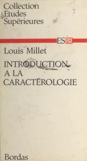 E-book, Introduction à la caractérologie, Bordas (réédition numérique FeniXX)