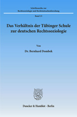 E-book, Das Verhältnis der Tübinger Schule zur deutschen Rechtssoziologie., Duncker & Humblot