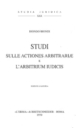 E-book, Studi sulle actiones arbitrariae e l'arbitrium iudicis, "L'Erma" di Bretschneider