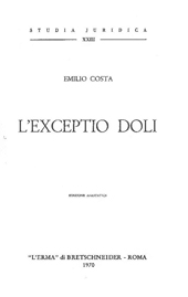 E-book, L'exceptio doli, "L'Erma" di Bretschneider