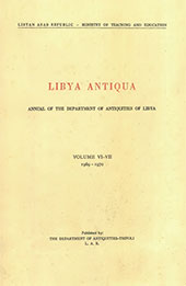 Fascículo, Libya antiqua : Annual of the Department of Archaeology of Libya : new series : VI/VII, 1969/1970, "L'Erma" di Bretschneider