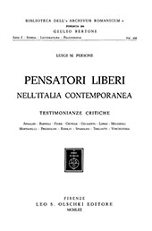 E-book, Pensatori liberi nell'Italia contemporanea : testimonianze critiche, Leo S. Olschki editore