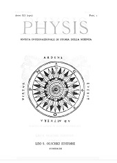 Issue, Physis : rivista internazionale di storia della scienza : XII, 1, 1970, L.S. Olschki
