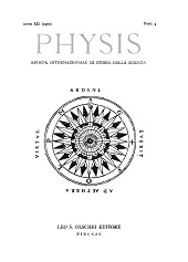 Issue, Physis : rivista internazionale di storia della scienza : XII, 4, 1970, L.S. Olschki