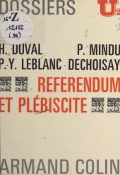 E-book, Référendum et plébiscite, Armand Colin (réédition numérique FeniXX)
