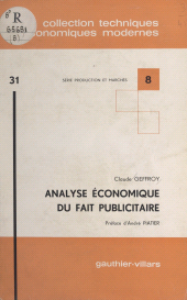 E-book, Analyse économique du fait publicitaire, Dunod (réédition numérique FeniXX)