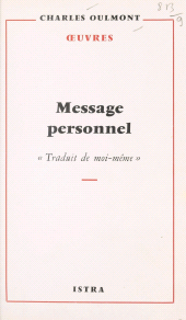 E-book, Message personnel : Traduit de moi-même, Istra (réédition numérique FeniXX)